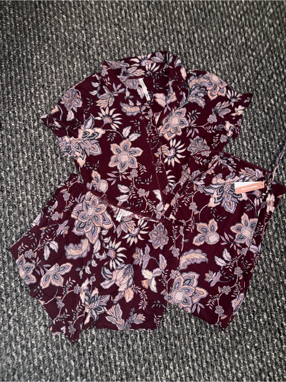 Soma Burgundy Floral Short Sleeve Tunic